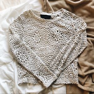 Topshop // Crochet Long Sleeve Top